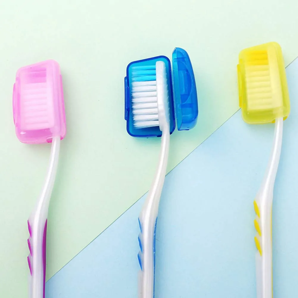 20 Pcs Travel Portable Toothbrush Head Covers,Toothbrush Protective Case Toothbrush Covers Toothbrush Head Protector Cap for Home Travel Outdoor Camping Hiking Business Trip,with Cute Keychain