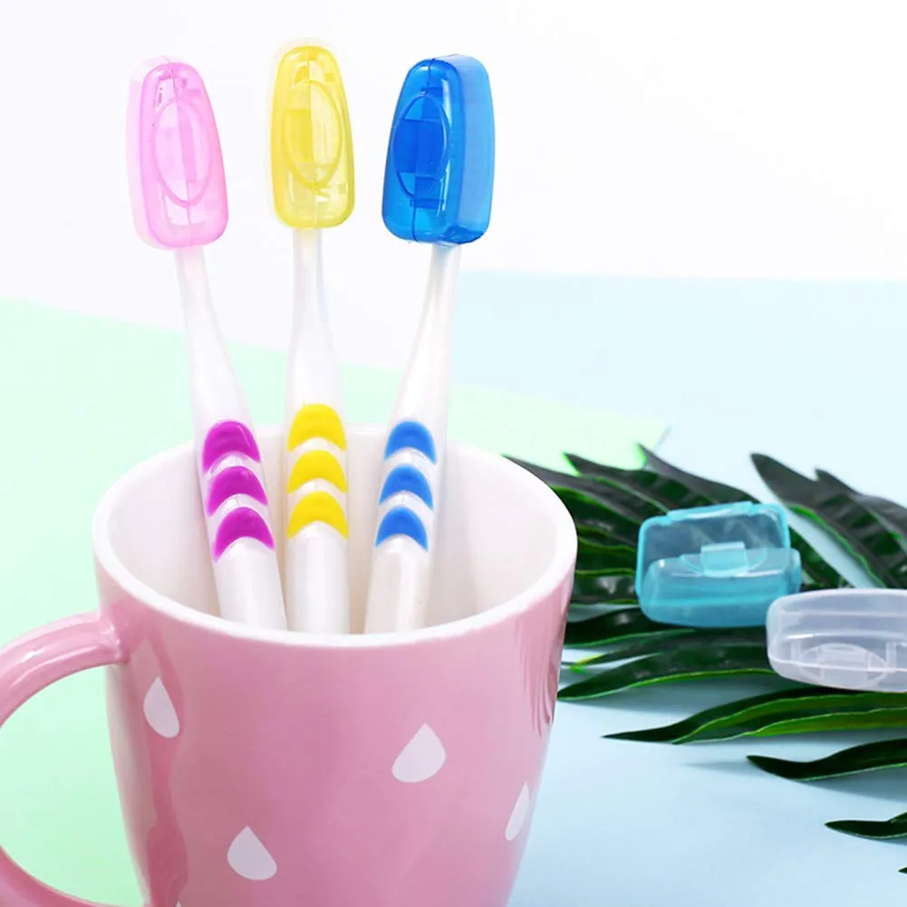 20 Pcs Travel Portable Toothbrush Head Covers,Toothbrush Protective Case Toothbrush Covers Toothbrush Head Protector Cap for Home Travel Outdoor Camping Hiking Business Trip,with Cute Keychain