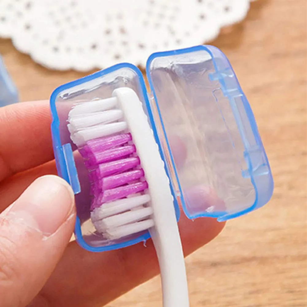 20 Pcs Travel Portable Toothbrush Head Covers,Toothbrush Protective Case Toothbrush Covers Toothbrush Head Protector Cap for Home Travel Outdoor Camping Hiking Business Trip,with Cute Keychain