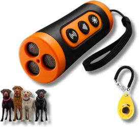 2025 New Ultrasonic Dog Bark Deterrent Device  Auto Bark Detection   Manual Dog Repeller | 32.8ft Range, 3-Head Emitters, Rechargeable, Humane Anti Bark Trainer with Free Clicker