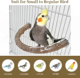 2Pcs 7inch Parrot Bird Natural Wood Stand Perch Swing U Shape Stick Bird Perches Bird Cage Toy for Regular to Large Bird Amazon, Grey Parrots, Parakeets,Macaw