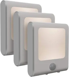 [3Pack] Vintar Motion Sensor Dimmable LED Night Light, Plug-in Nightlight with Auto Dusk to Dawn Sensor, Adjustable Brightness Warm White Lights for Hallway, Kids Room, Kitchen, Stairway, Bathroom