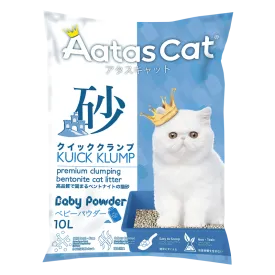 Aatas Cat Premium Clumping Bentonite Cat Litter - Kuick Klump Baby Powder 10L