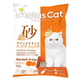 Aatas Cat Premium Clumping Bentonite Cat Litter - Kuick Klump Mandarin Orange 10L
