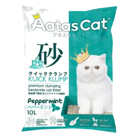 Aatas Cat Premium Clumping Bentonite Cat Litter - Kuick Klump Peppermint 10L