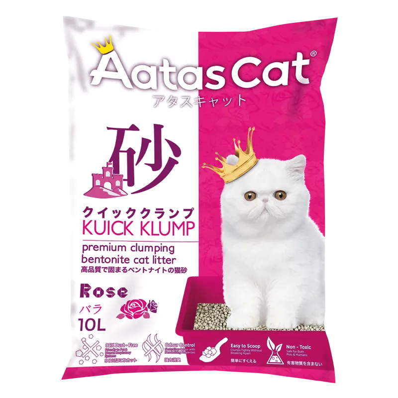 Aatas Cat Premium Clumping Bentonite Cat Litter - Kuick Klump Rose 10L