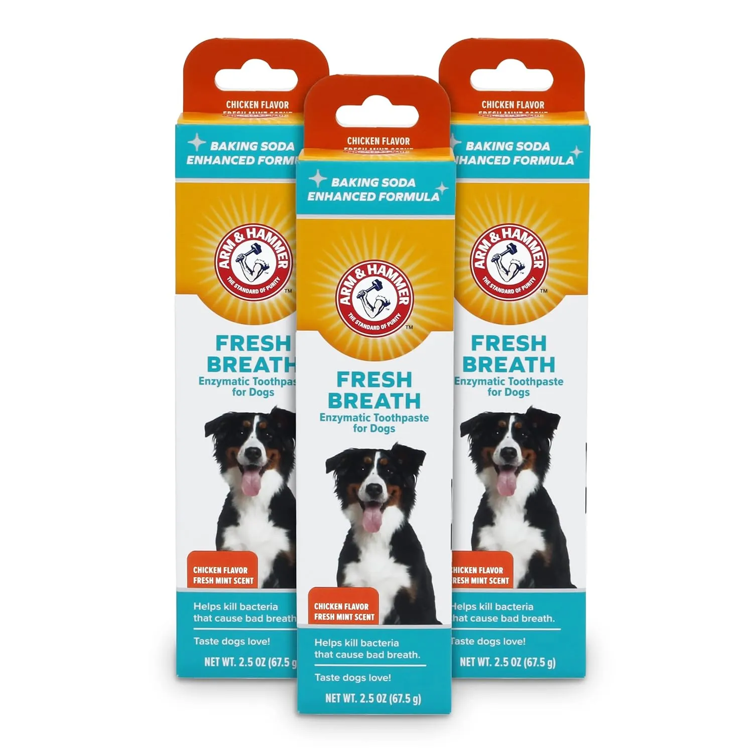 Arm & Hammer for Pets Dental Toothpaste for Dogs | No More Doggie Breath | Safe for All Dogs and Puppies | Chicken Flavor Dog Toothpaste - 2.5 Ounce - 3 Pack