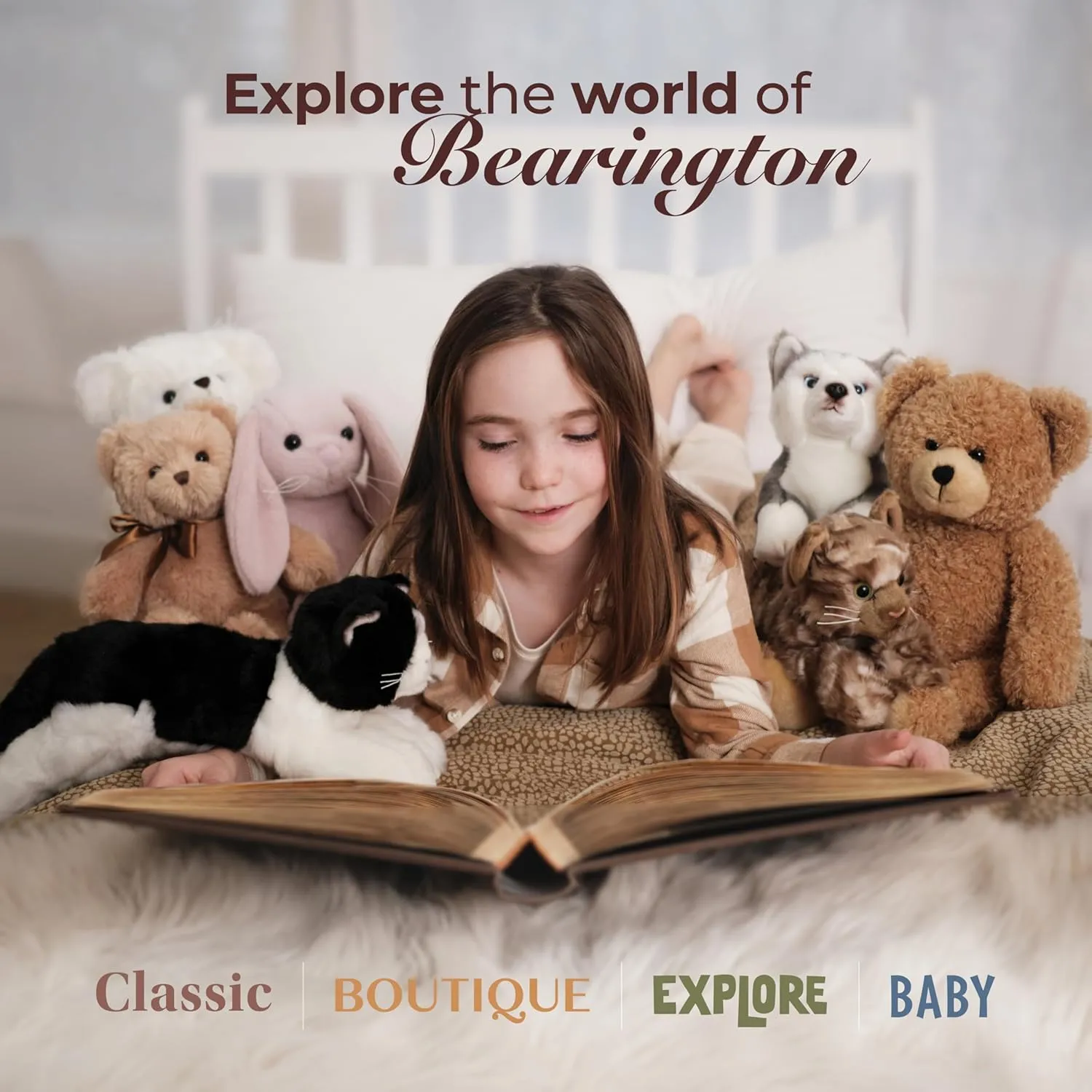 Bearington Collection Lil' Tabby Cat 8 in Stuffed Animals Orange Cat Plush Toy - Stuffed Cats That Look Real - Plushies for Kids