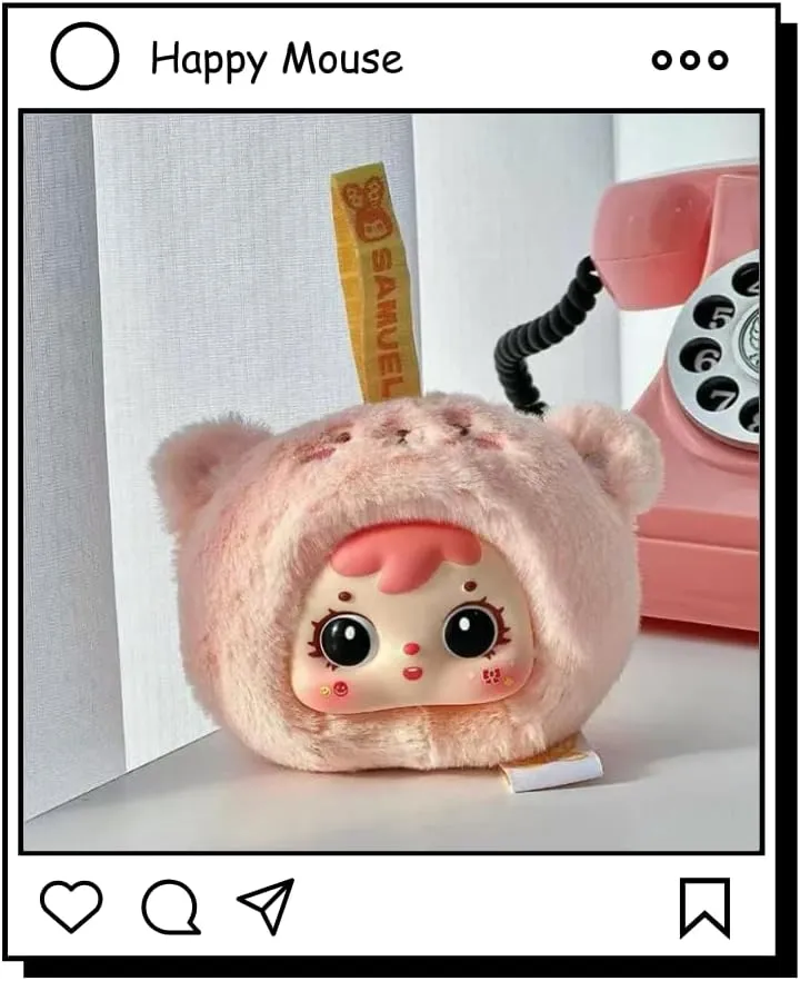 Blind Box Plush Figure, Cute Stuffed Animal Mystery Box, Collectible Bag Charm Keychains Xmas Birthday Gifts