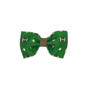 Cat Collar Bow: Green Football Themed Cat Collar Bow