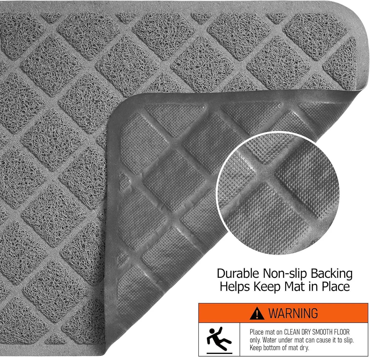 Cat Litter Mat Litter Trapping Mat, 35" x 23" Premium Durable PVC Grid Mesh with Scatter Control, Non-slip, Less Waste Cat Litter Box Mat, Soft on Kittys Paws, Urine Waterproof