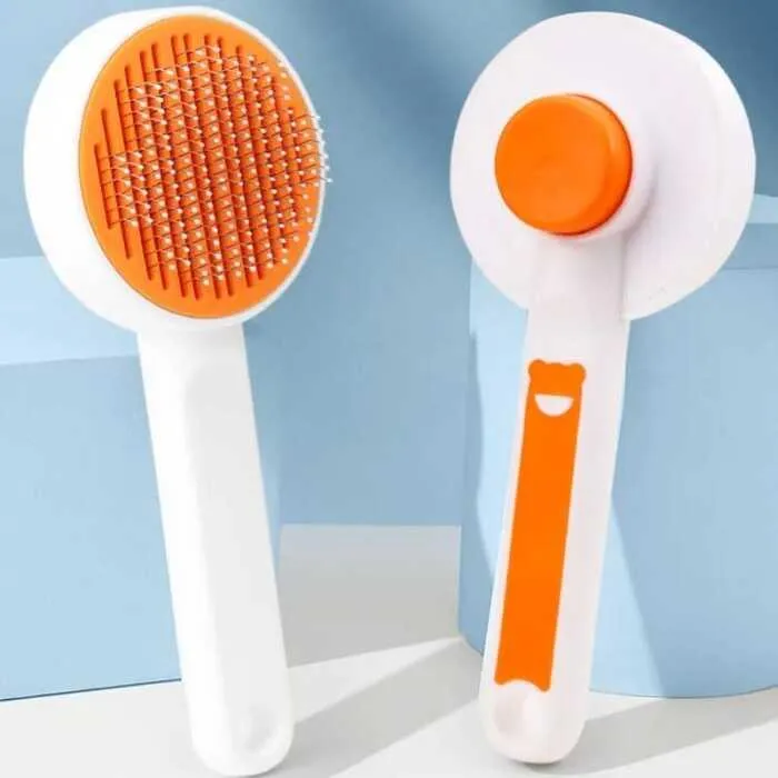 Colourful Pet Grooming Brush pet self-cleaning pin comb pet hair remover