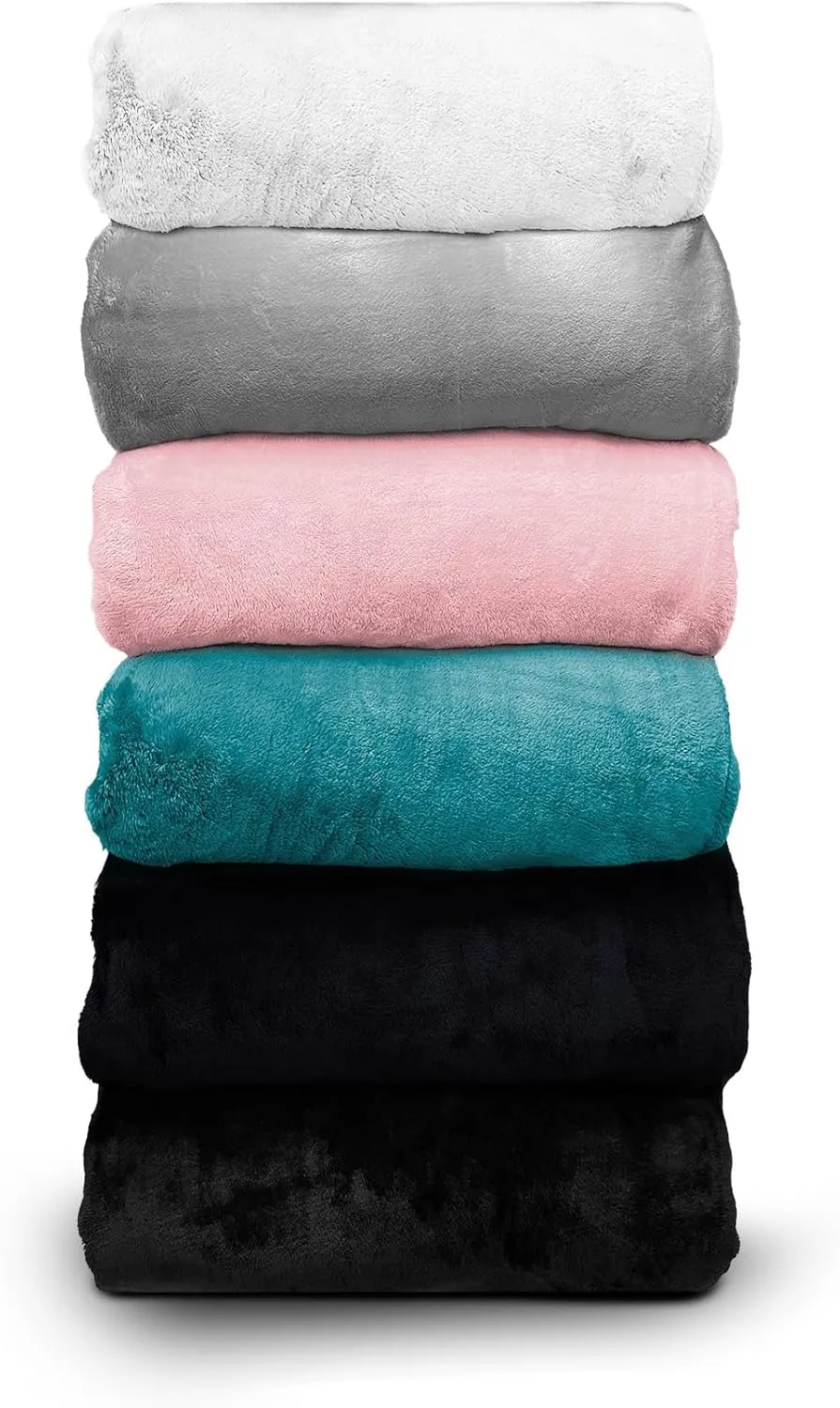Comfort Lab Reversible Flannel Sherpa Throw Blanket - Elegant Fluffy Throw Blankets for Couch and Home Decor - Anti Pilling Non Shedding Cozy & Warm Fleece Throws - Baby/Pet (30" x 40") - Black
