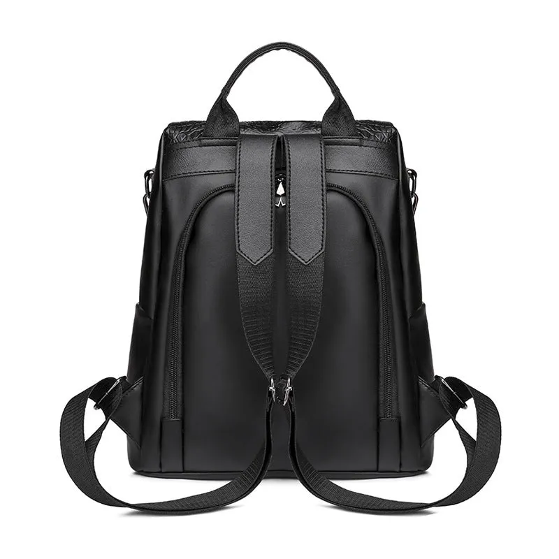 Crocodile Pattern Leather Backpack Fashion Travel Bag