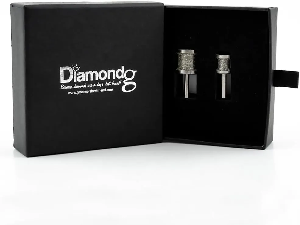 Diamondg - Professional Diamond Nail Rotary Grinder Bits Dogs - Painless Nail Trimmer Bits Won't Pull Hair or Get Hot - Pack of 2 - (1 Large, 1 Small)