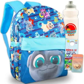 Disney Puppy Dog Pal School Backpack For Kids - Bundle with Large 15" Backpack, Stickers, & More | Puppy Dog Pals School Set