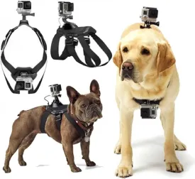 Dog Harness Gopro, Soft and Adjustable Gopro Dog Harness Mount for Large, Medium and Small Dogs Can Be Used for Chest and Back Fixation Suitable for All Models of Gopro Hero