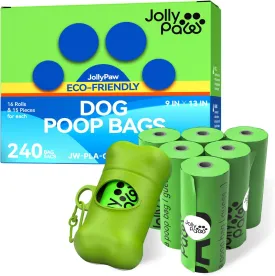 Dog Poop Bags with 1 Count Holder Scented, Leak Proof, Extra Thick and Large Poop Bags for Dogs, 240 Pieces (16 Rolls) 9" x 13" Plant Based for Pet Use