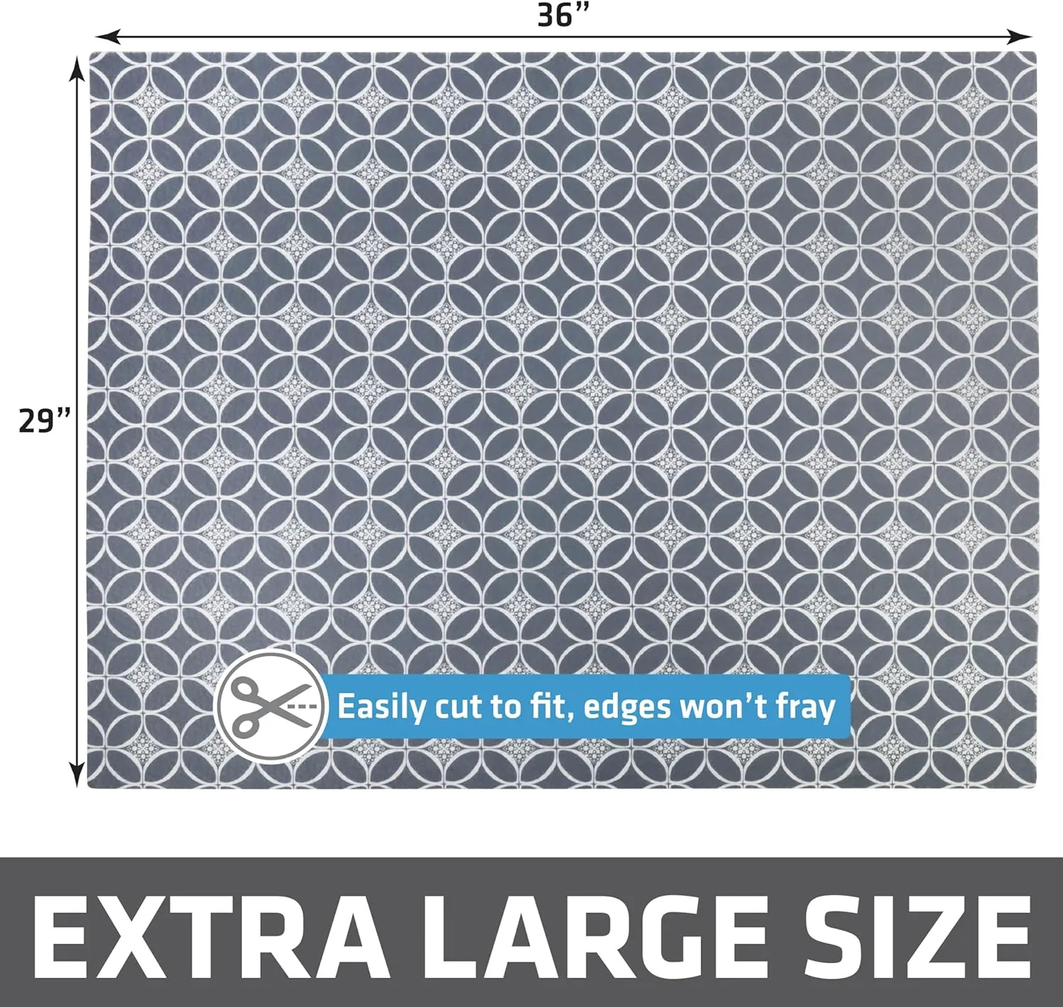 Drymate Original Cat Litter Mat, Contains Mess from Box, Protects Floors, Urine-Proof, Machine Washable, Soft on Kitty Paws, Absorbent, Waterproof (USA Made, Recycled Content) (29x36)(Indigo Grey)