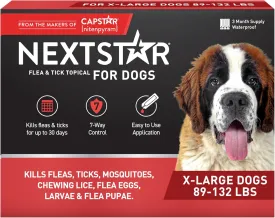 Flea and Tick Prevention for Dogs, Repellent, and Control, Fast Acting Waterproof Topical Drops for Extra-Large Dogs, 3 Monthly Doses