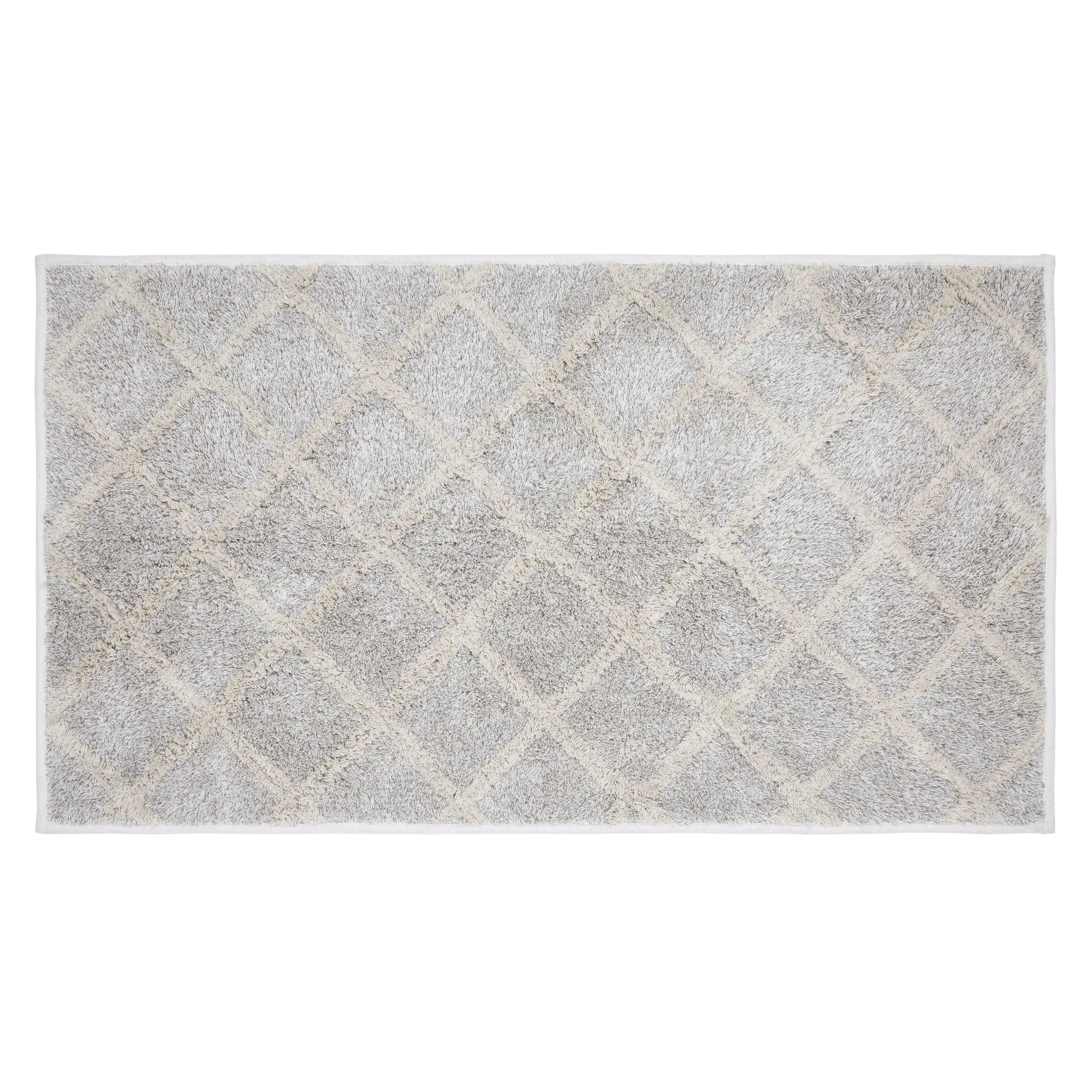 Frayed Lattice Oatmeal Bathmat 27x48 VHC Brands