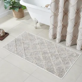 Frayed Lattice Oatmeal Bathmat 27x48 VHC Brands