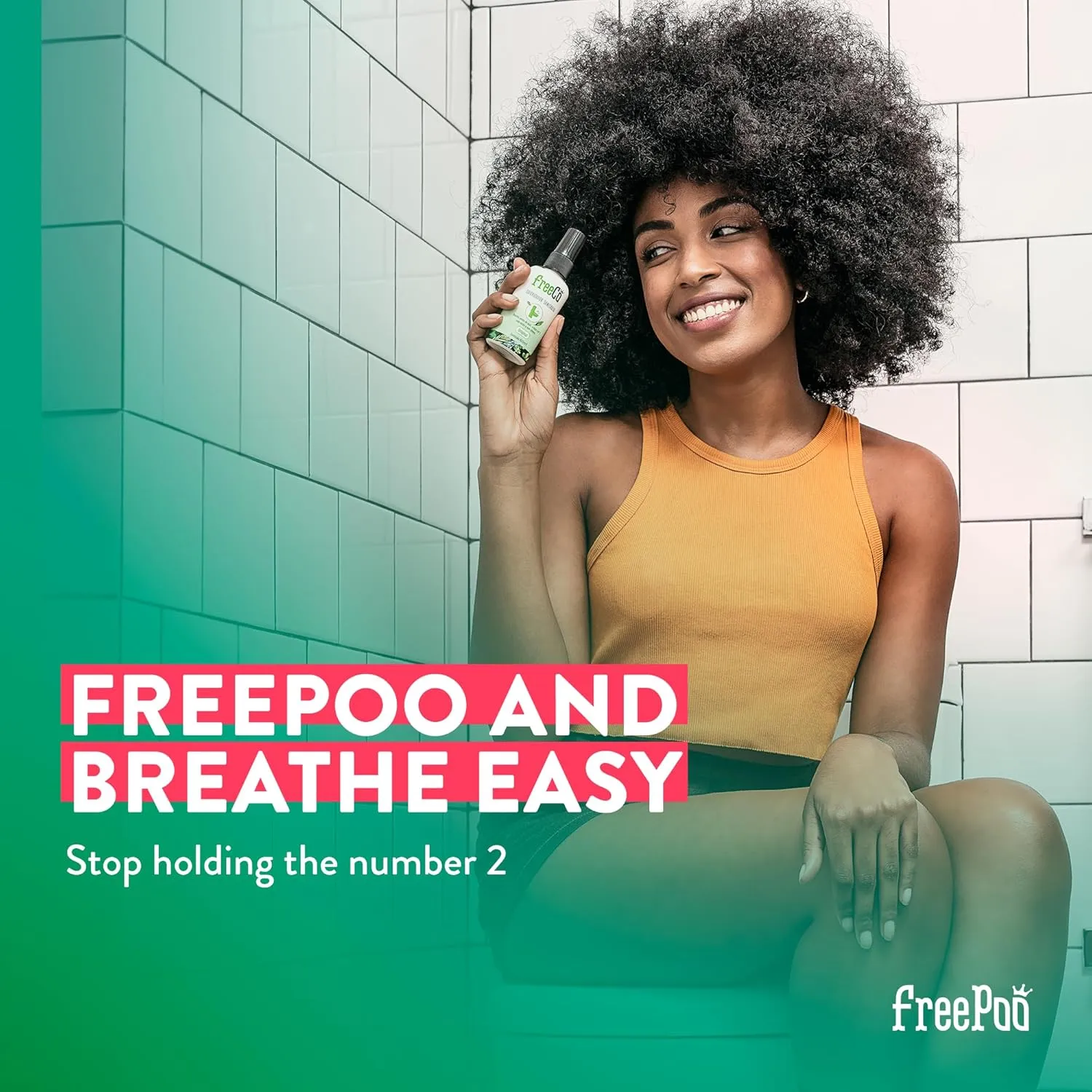 FreePoo - Pack of 2 Toilet Odorizer Lemongrass - Pre Poop Odor Blocker, Aromatic Bathroom Spray, Potty Deodorizer, Air Freshener - 2 x 2.0 floz