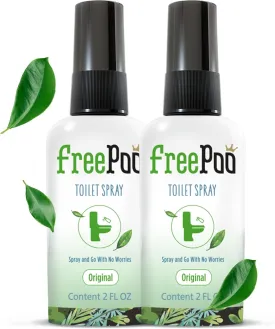 FreePoo - Pack of 2 Toilet Odorizer Lemongrass - Pre Poop Odor Blocker, Aromatic Bathroom Spray, Potty Deodorizer, Air Freshener - 2 x 2.0 floz