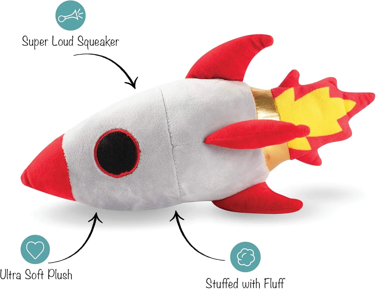 Fringe Studio Dog Toy, Rocket Ship-Plush Pet Toy (289349)
