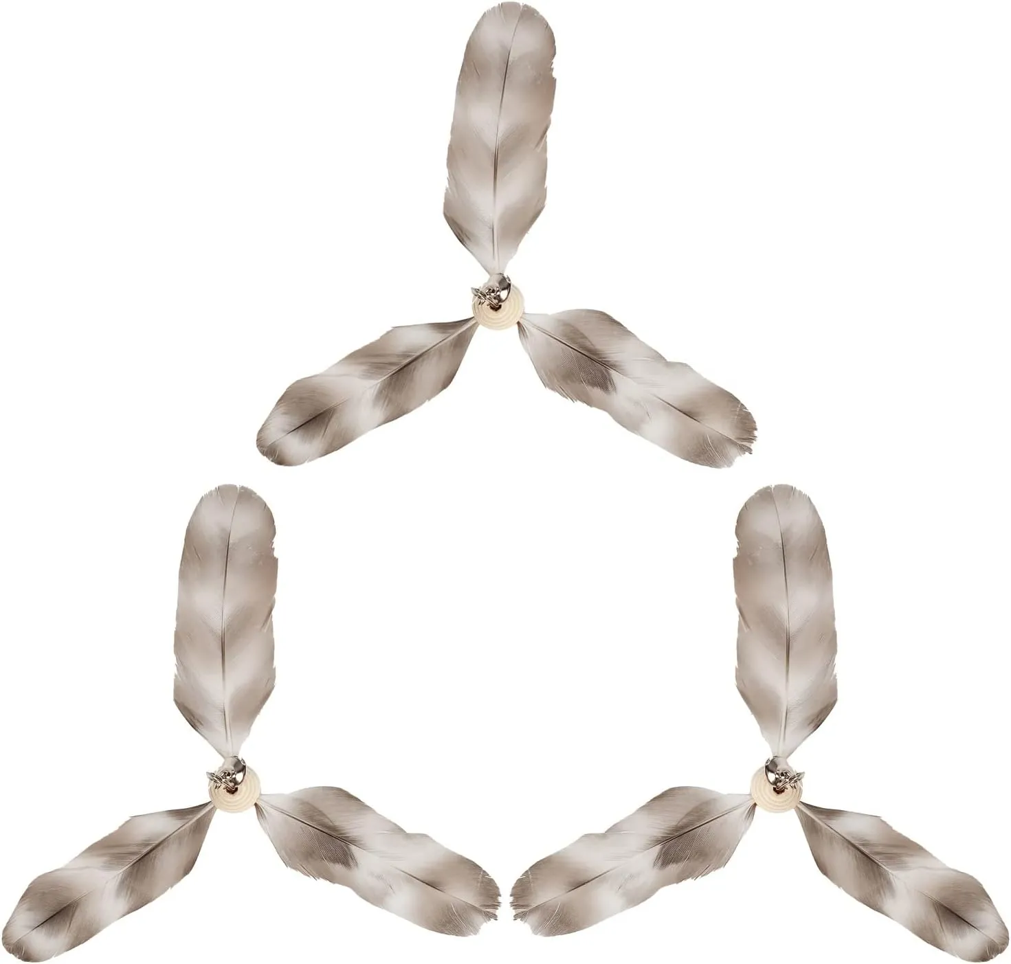 FUKUMARU Cat Wand Toy Natural Feather, Cat Toy Feather Replacement (3 PCS Feather Replacement)