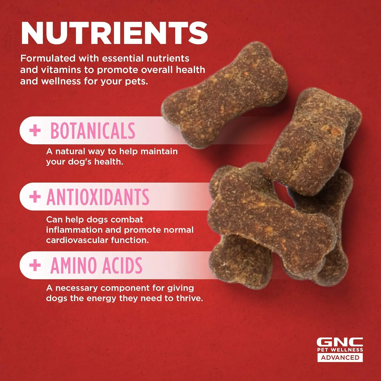 GNC Pets Advanced Dog Supplements for Cardiovascular Support| 90 Ct Soft Chew Dog Supplements for Cardio Health and Heart Health | Easy to Chew Dog Supplements, Made in The USA (Pack of 2)