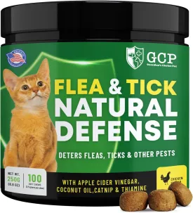 Guardian's Choice Flea and Tick Chewable Treats for Cats  No Harsh Chemicals  100 Chicken-Flavored Chews Pets