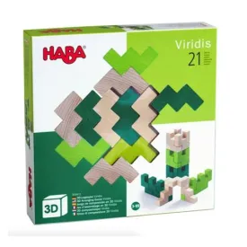 HABA 3D Viridis 21 Wooden Blocks Stacking Game