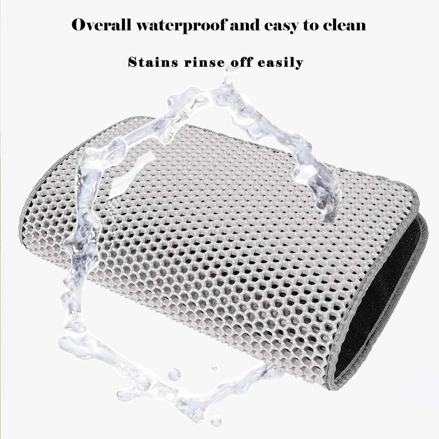 HCY&WLD Cat Litter Mat, Honeycomb Double Layer Cat Litter Trapping Mat, Waterproof Urine Proof Non-Slip, Scatter Control, Less Waste, Easier to Clean (Pink, 30" X 22")