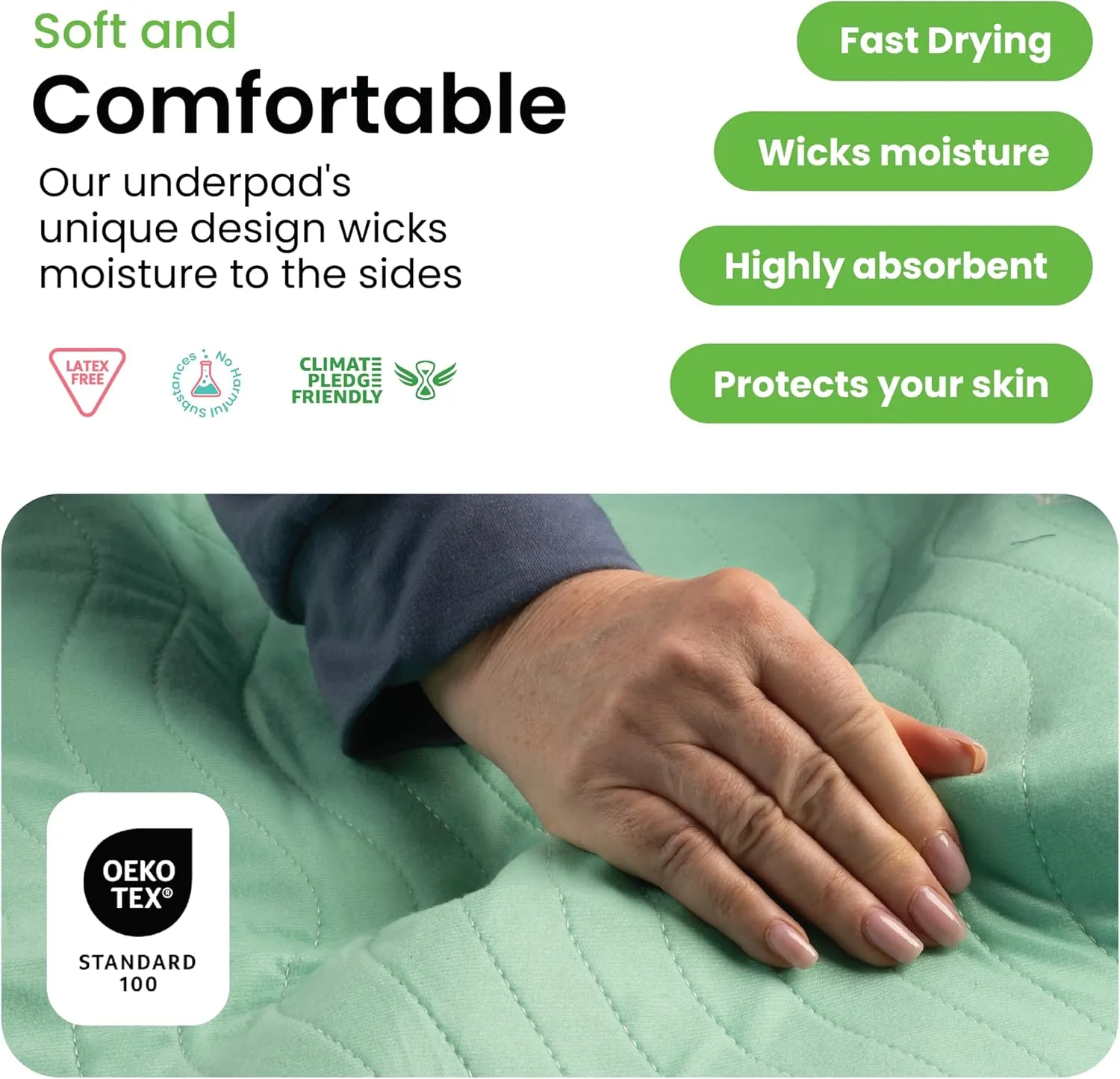 IMPROVIA Washable Underpads, 18" x 24" (Pack of 4) - Heavy Absorbency Reusable Incontinence Pads for Kids, Adults, Elderly, and Pets - Waterproof Protective Pad for Bed, Couch, Sofa, Furniture, Floor