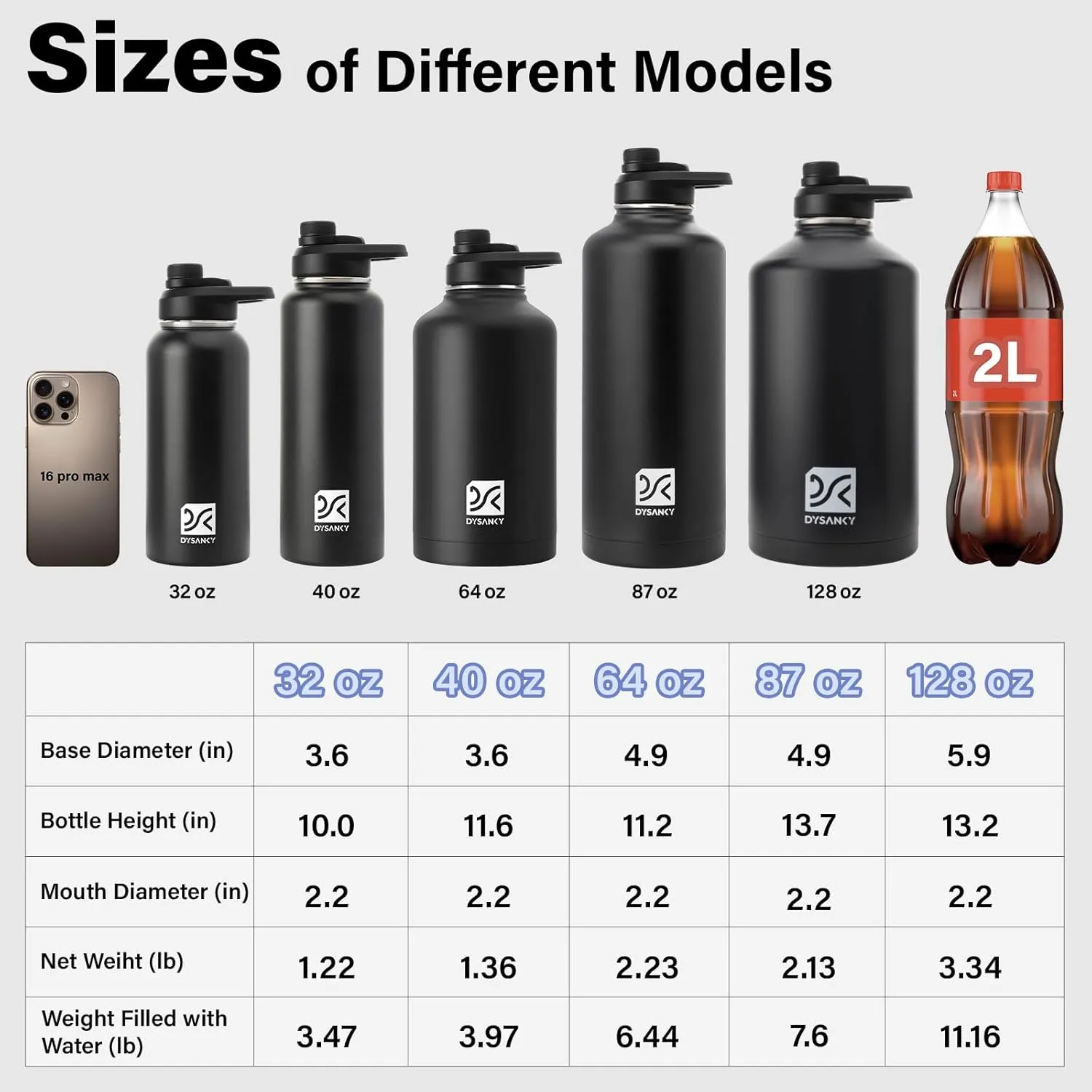 Insulated Water Bottle | Thickened Stainless Steel Vacuum Metal Thermos | Portable Sports Water Jug for Gym and Hiking with Straw, Carrier Bag, Handle Strap | BPA-Free 32 oz, Black