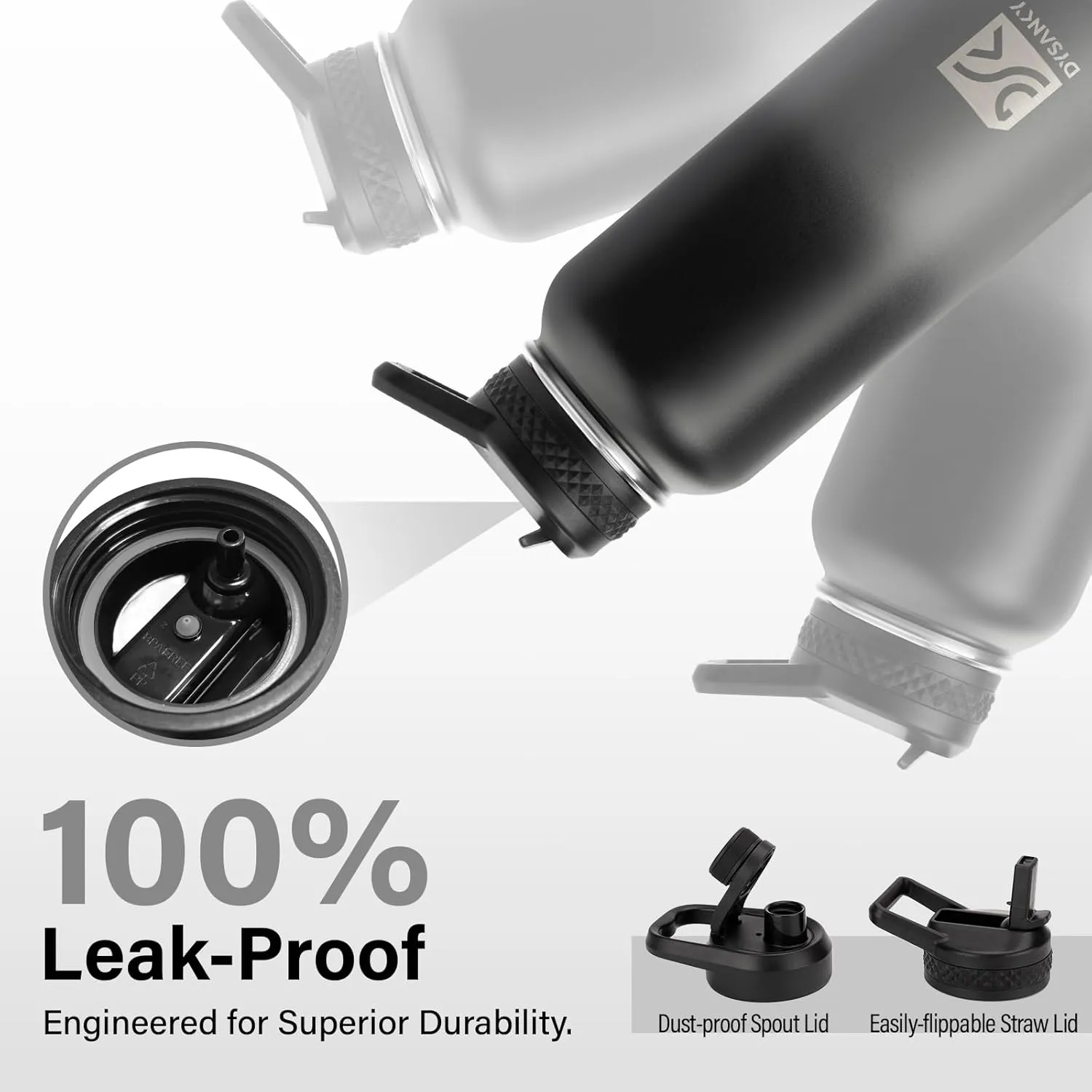 Insulated Water Bottle | Thickened Stainless Steel Vacuum Metal Thermos | Portable Sports Water Jug for Gym and Hiking with Straw, Carrier Bag, Handle Strap | BPA-Free 32 oz