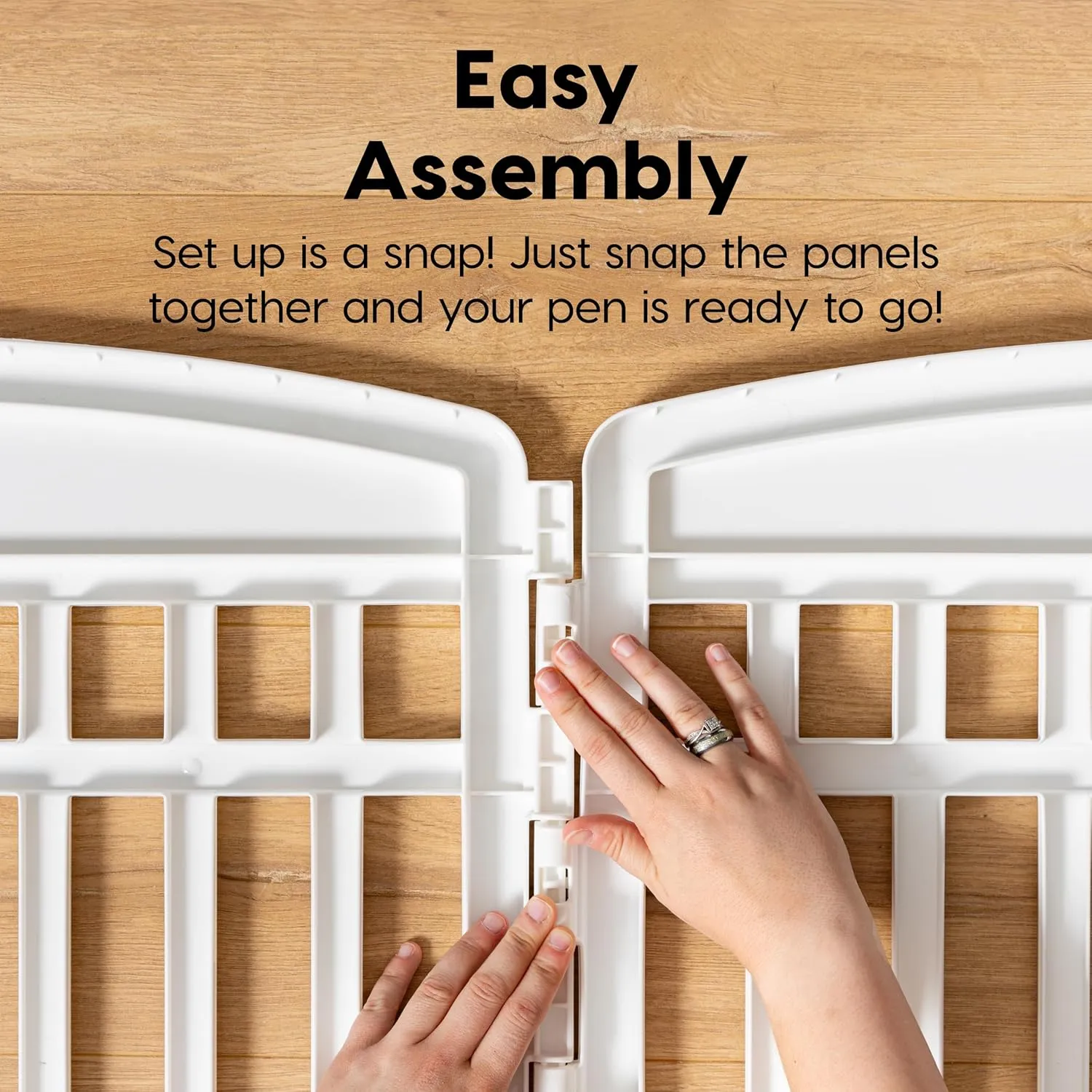 IRIS USA 24" 4-Panel Puppy Playpen, 35 x 35 x 24, Puppy Fence, Dog Playpen, Dog Play Pen Indoors, Pet Fence, Small Pets, White