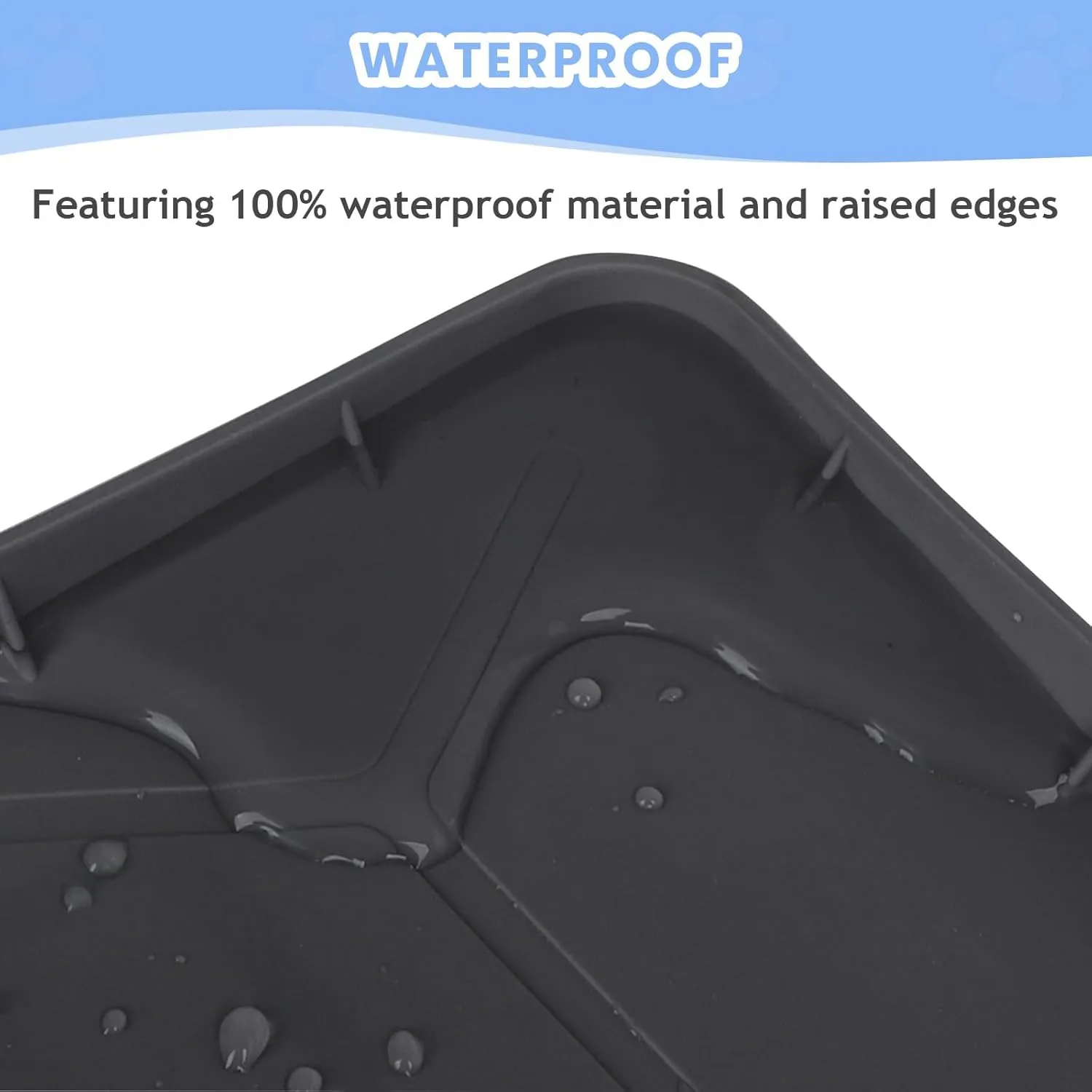 Large Silicone Cat Litter Mat: Easy to Clean Kitty Scratch Pad Soft and Waterproof Litter Box Trapping Mat (22"X34"- Black)
