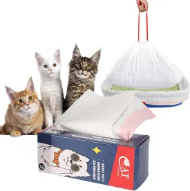 Litter Box Bags Liners, Cat Litter Bags for Poop, Durable Litter Box Liners - Ultimate Odor Control & Leakproof Design Cat Litter