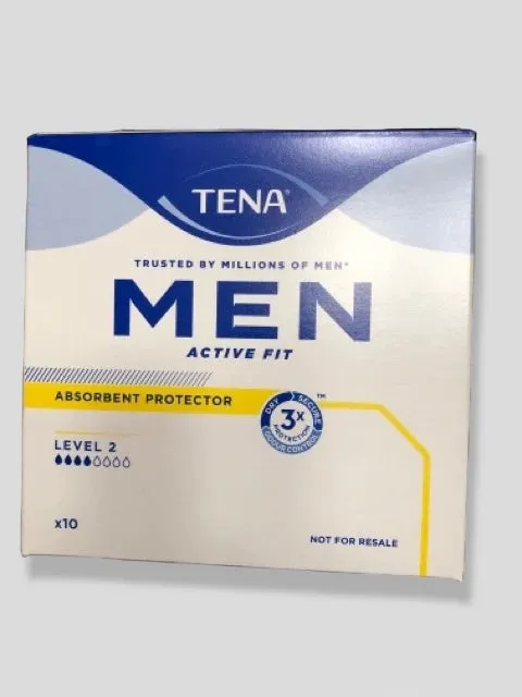 Men's Active Fit Level 2 Absorbent Protector Incontinence Pads 60 Packs (6x10)