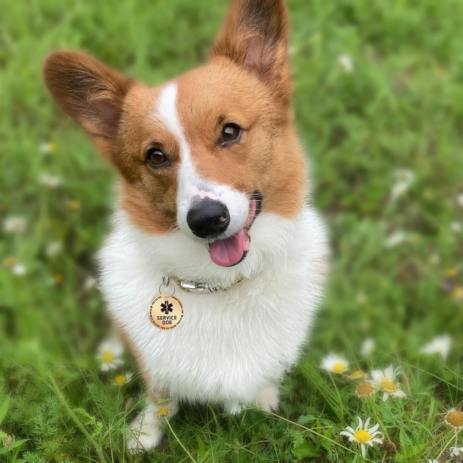 MYLUCKYTAG QR Code Service Dog Tag - Pet Online Profile - Scan QR Receive Instant Pet Location Alert Email