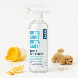 Natural Odor and Stain Remover Spray - Unscented Plant-Based Child and Pet Safe Cleaner Earth-Friendly Odor Eliminator Eco Cleaning Products for Home, Carpet, Upholstery 16 oz