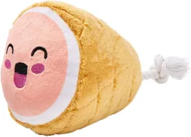 Pearhead Pet M.C. Hammy Plush and Rope Squeaker Dog Toy, Thanksgiving Fall Holiday Ham Pet Toy, Small or Medium Dog Durable Fetch Toy