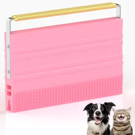 Pet Hair Remover for Car  2-in-1 Reusable Scraper & Lint Brush for Dog and Cat Fur, Portable Hair Removal Tool for Auto Detailing, Clothes, Furniture, Carpets & Fabric Pink