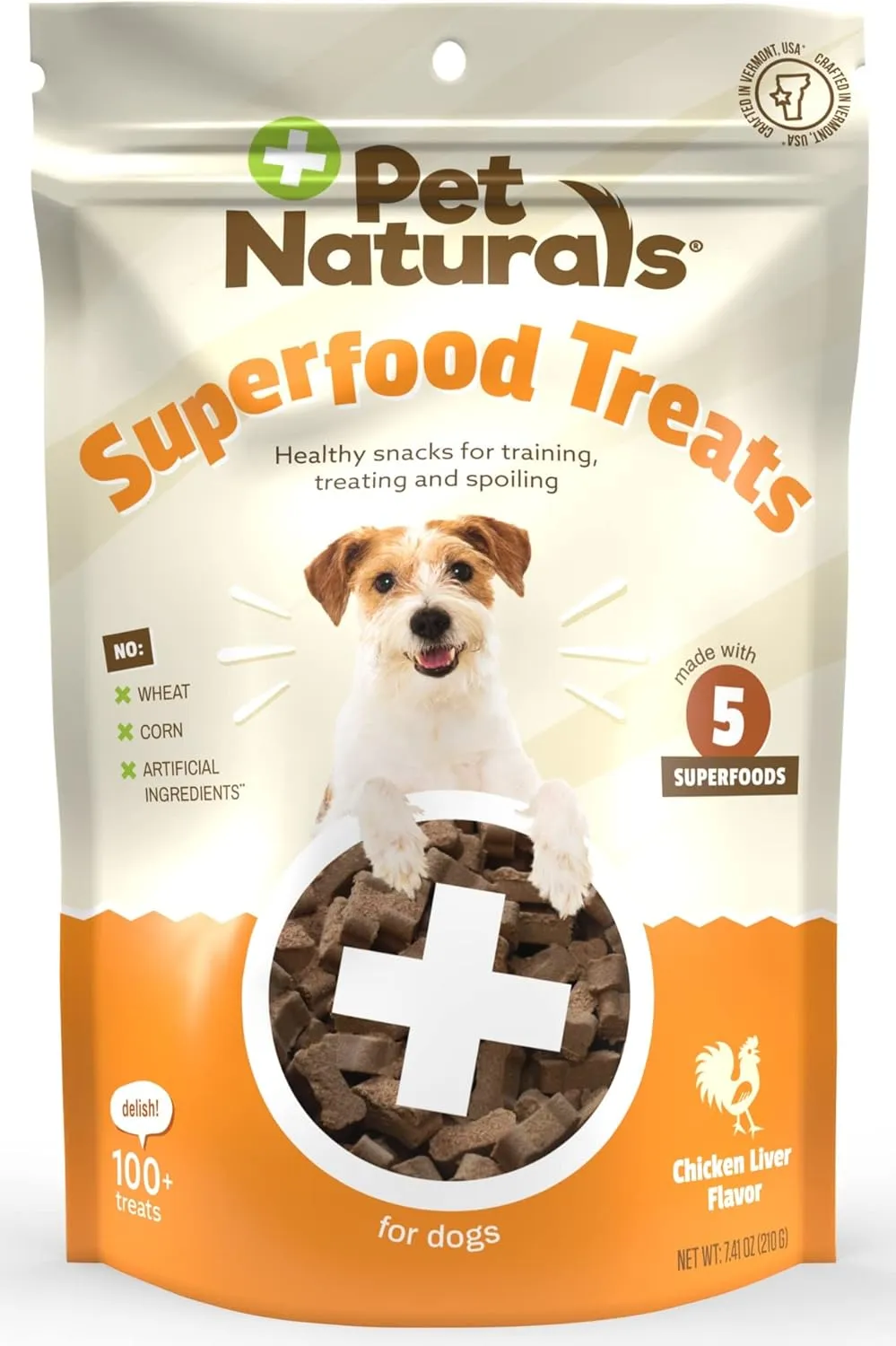 Pet Naturals Superfood Dog Treats with Blueberry and Kale - No Corn, Wheat or Artificial Ingredients - Healthy Snacks for Good Behavior and Training - Chicken Flavor, 100 Chews (Pack of 1)