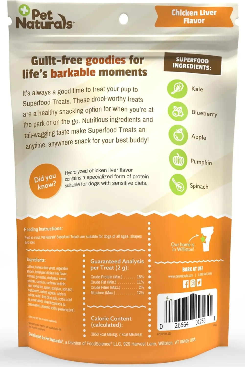 Pet Naturals Superfood Dog Treats with Blueberry and Kale - No Corn, Wheat or Artificial Ingredients - Healthy Snacks for Good Behavior and Training - Chicken Flavor, 100 Chews (Pack of 1)