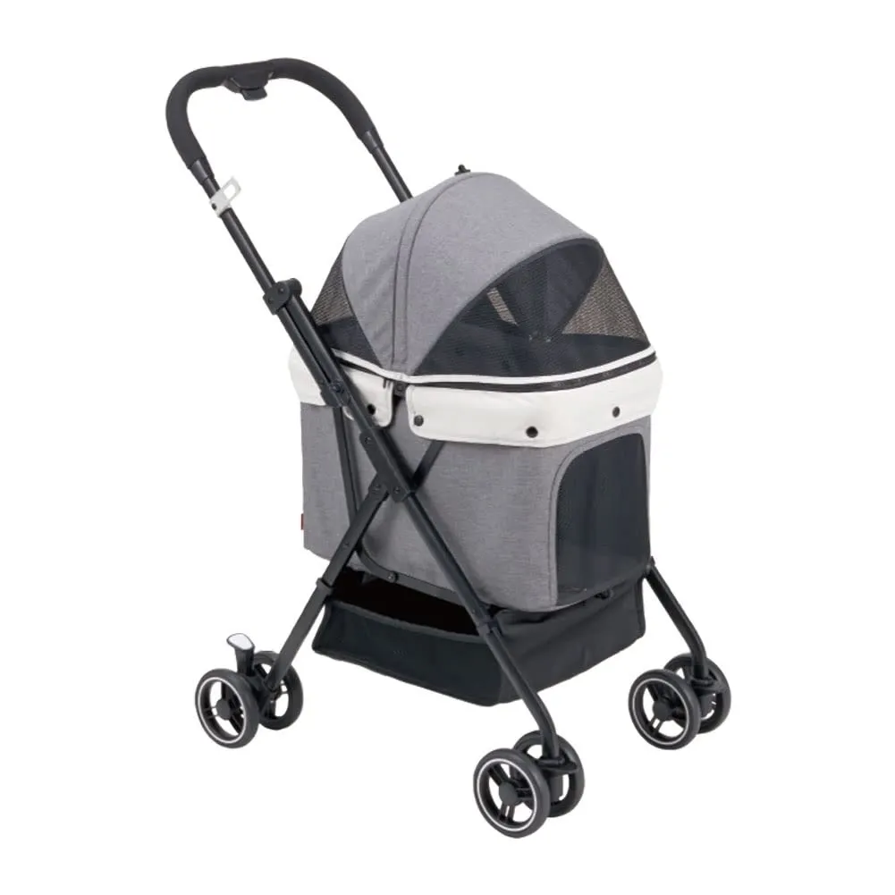Pet Stroller for Dogs Cats Travel Carrier Strolling Cart with 360 Swivel Front Wheels and Suspension One Button Collapsible Easy Fold Frame Pets Up to 17.6lbs