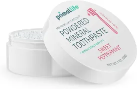 Primal Life Organics - Dirty Mouth Toothpowder, Tooth Cleaning Powder, Flavored Essential Oils with Natural Kaolin & Bentonite Clay, Good for 200  Brushings, Organic, Vegan (Sweet Peppermint, 1 oz)