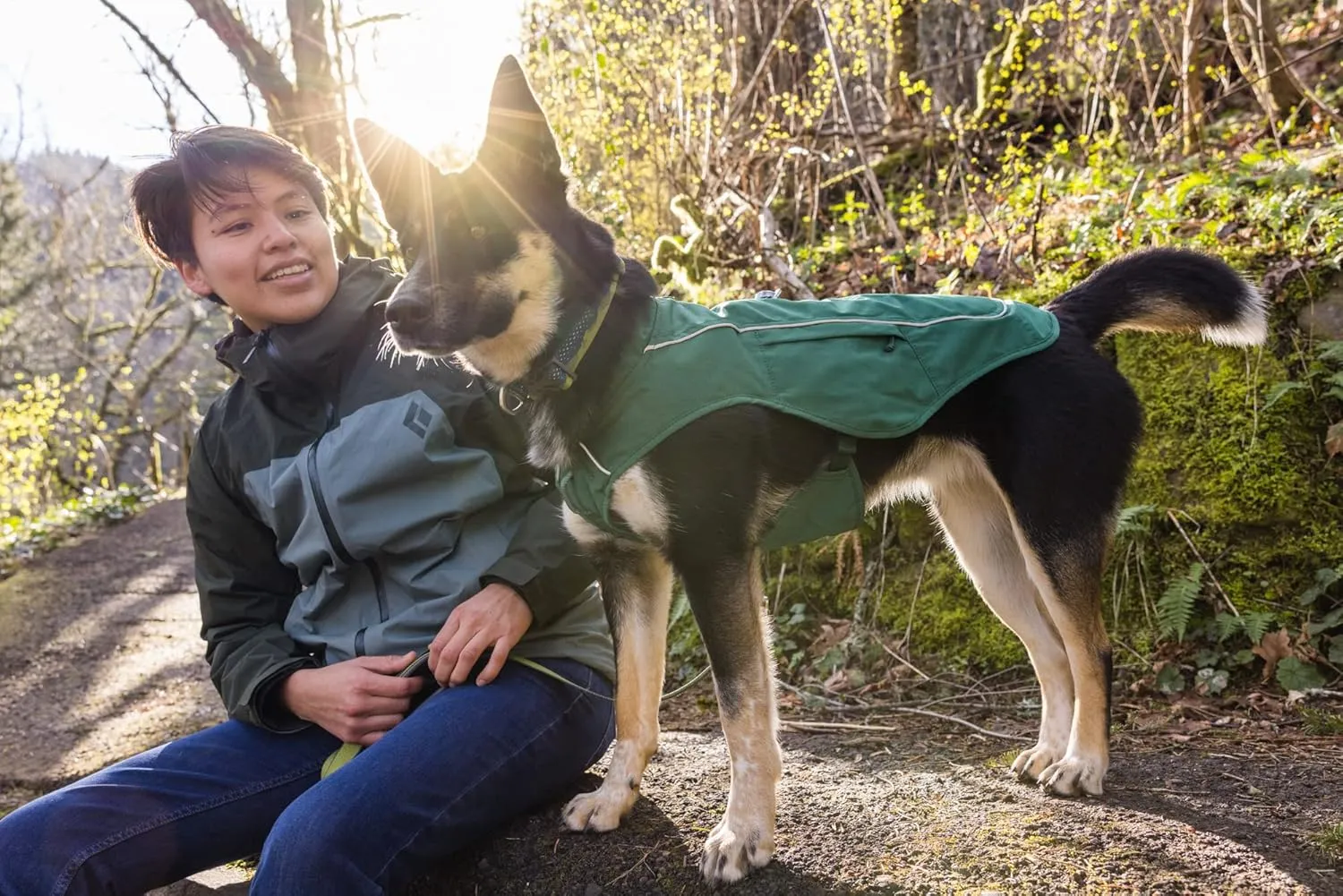 Ruffwear, Overcoat Fuse Jacket Harness Combo for Dogs, Evergreen, XX-Small